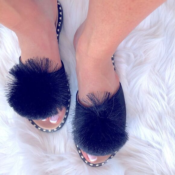 Verano Rio Black Poof Mule Slide Sandal Slipper 11 - Picture 5 of 8